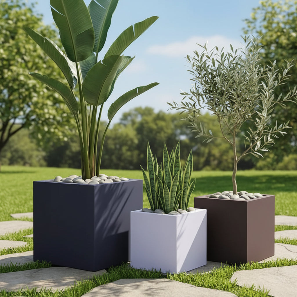 Cube Fiber Planters Premium FRP