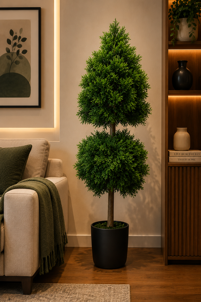 Artificial Cypress Tree 63″| Tall Indoor Faux Topiary