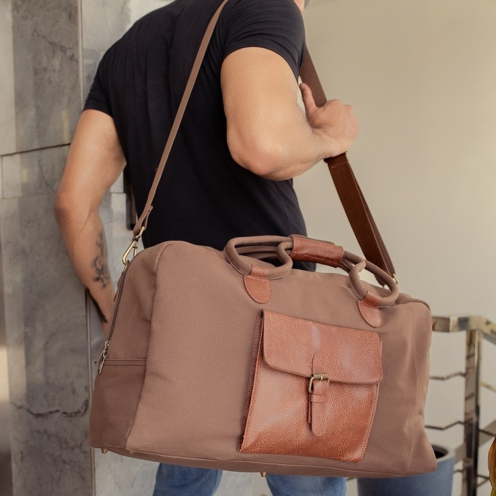Cord Duffle Bag For Men & Women – Chocolate