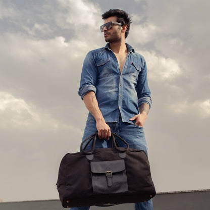 Cord Duffle Bag For Men & Women – Black