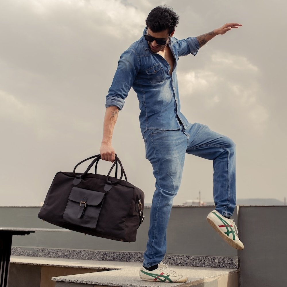 Cord Duffle Bag For Men & Women – Black