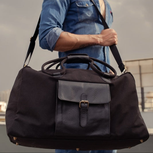 Cord Duffle Bag For Men & Women – Black