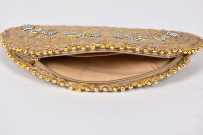 Handcrafted Half-Moon Jute Pouch