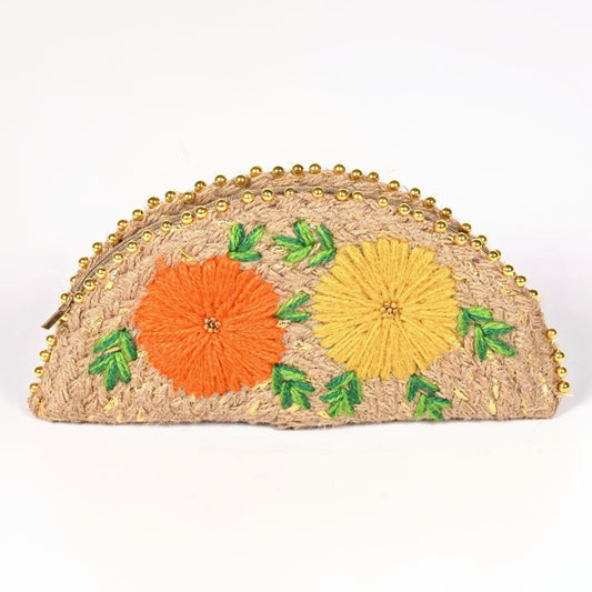 Handcrafted Half-Moon Jute Pouch