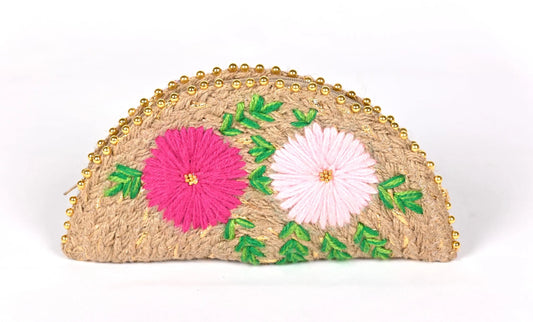 Handcrafted Half-Moon Jute Pouch