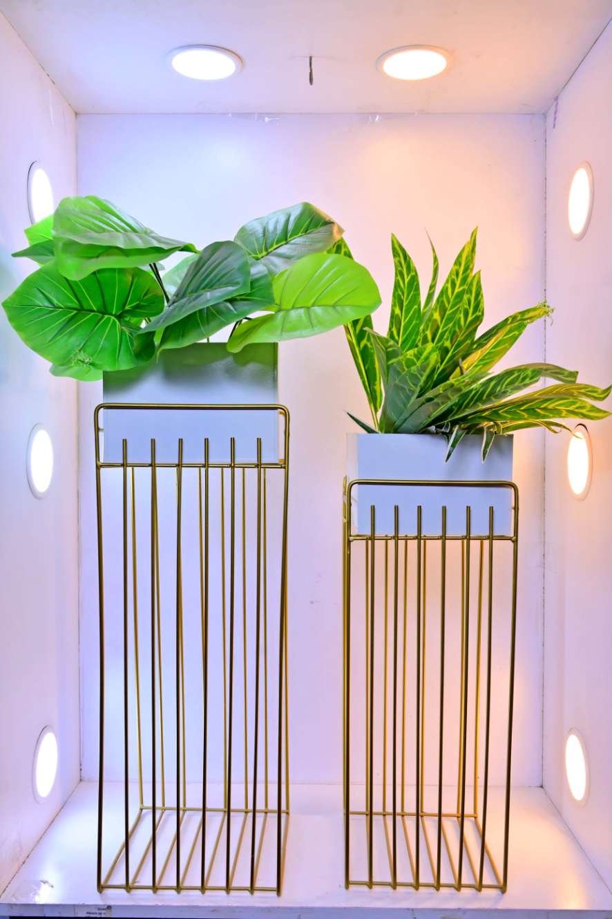 Modern Rectangular Banded Planter Set of 2 – Stylish Planters