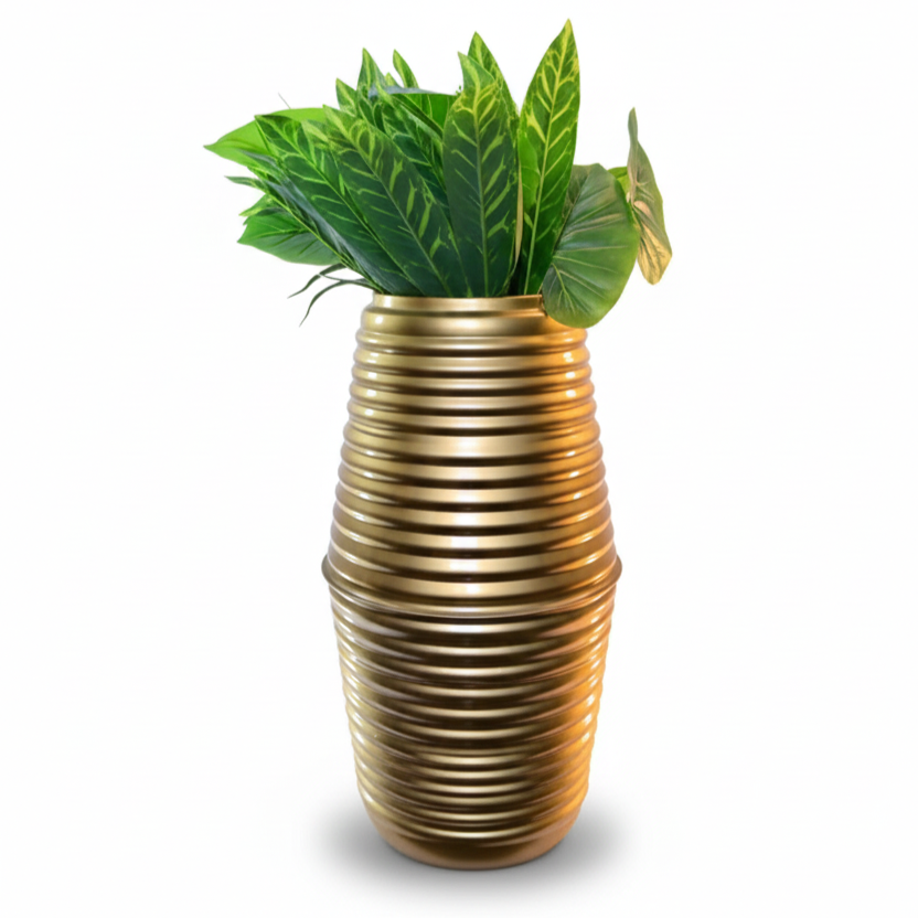 Tall Ridged Cylinder Planter – 7.87 x 20.87 Inches – Modern Home Decor