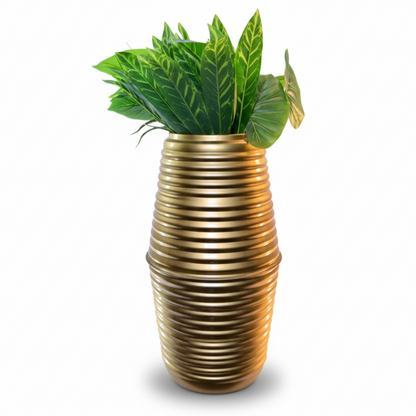 Tall Ridged Cylinder Planter – 7.87 x 20.87 Inches – Modern Home Decor