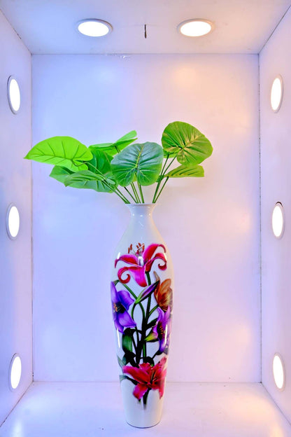 Glorious White Marble Ceramic Style Metal Vase – Decor for Home And Garden 7.87″ x 24.80″