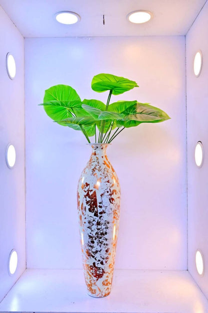 Glorious White Marble Ceramic Style Metal Vase – Decor for Home And Garden 7.87″ x 24.80″