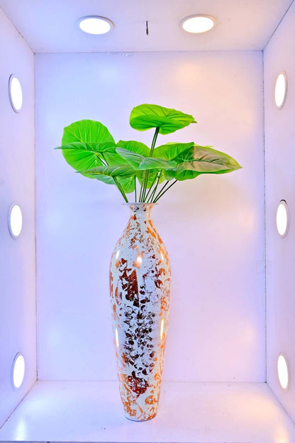 Glorious White Marble Ceramic Style Metal Vase – Decor for Home And Garden 7.87″ x 24.80″