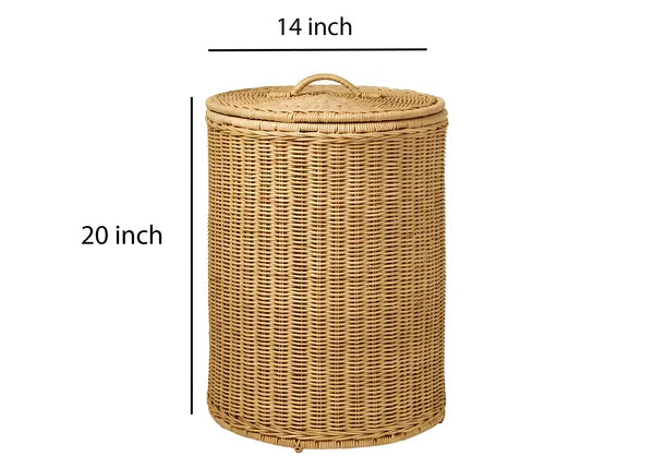Dasya Handwoven Rattan & Bamboo Laundry Basket