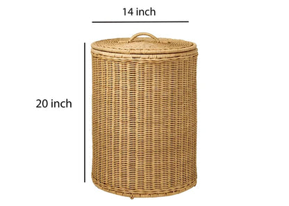 Dasya Handwoven Rattan & Bamboo Laundry Basket