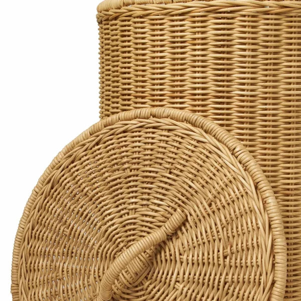 Dasya Handwoven Rattan & Bamboo Laundry Basket