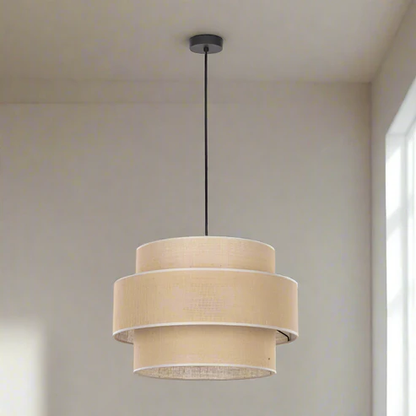 Dhrish Handcrafted Triple-Tier Jute Pendant Light