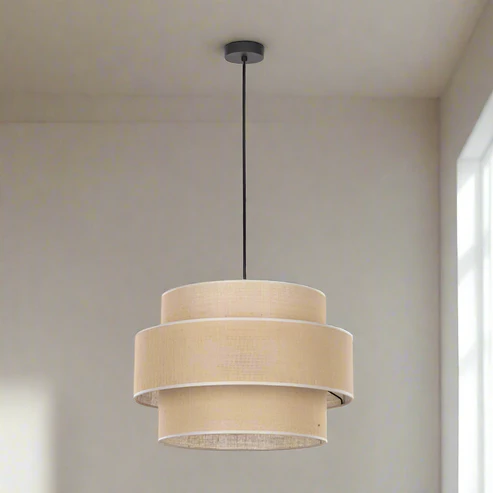 Dhrish Handcrafted Triple-Tier Jute Pendant Light