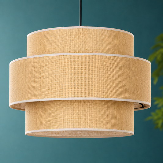 Dhrish Handcrafted Triple-Tier Jute Pendant Light