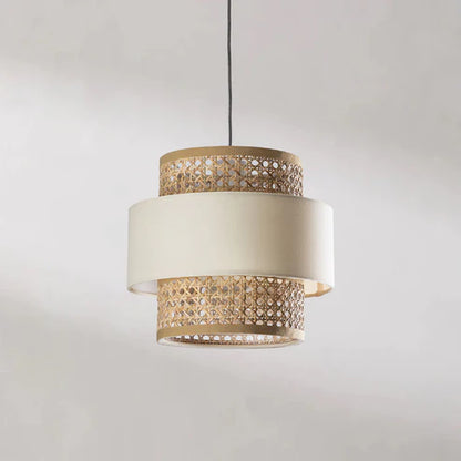 Handcrafted Rattan Cane Pendant Light Set Dia