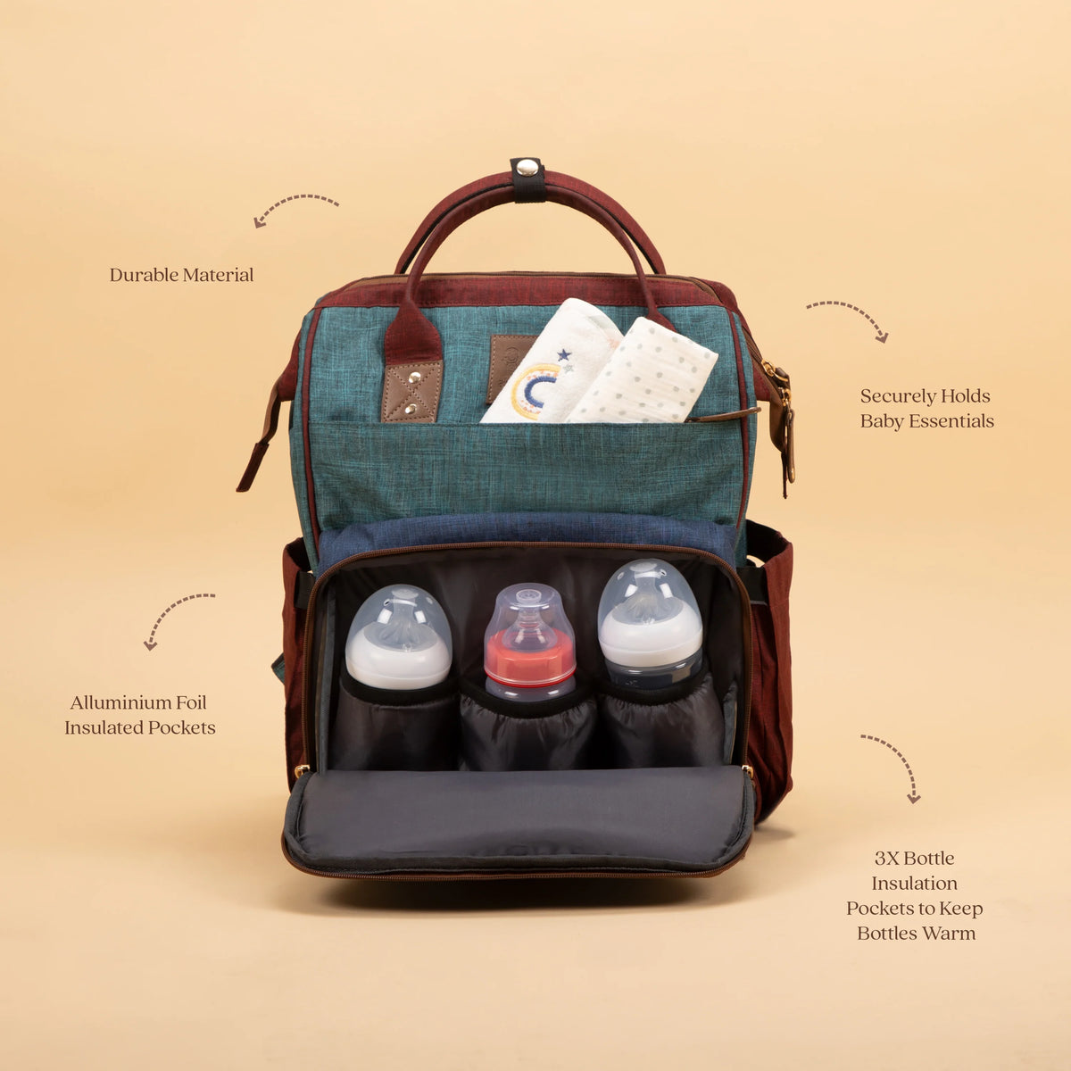 Elite Melange Twill Diaper Backpack – Multicolor