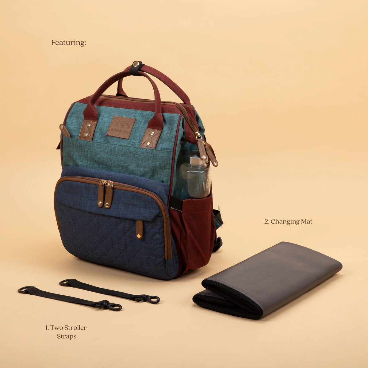 Elite Melange Twill Diaper Backpack – Multicolor
