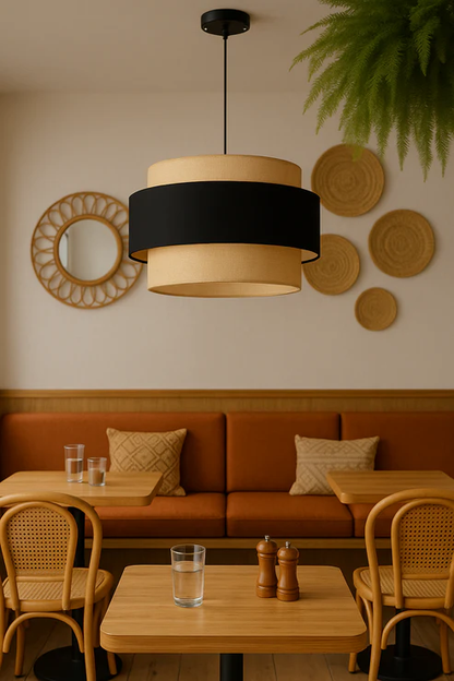 Disha Handcrafted Dual-Tier Jute Pendant Light