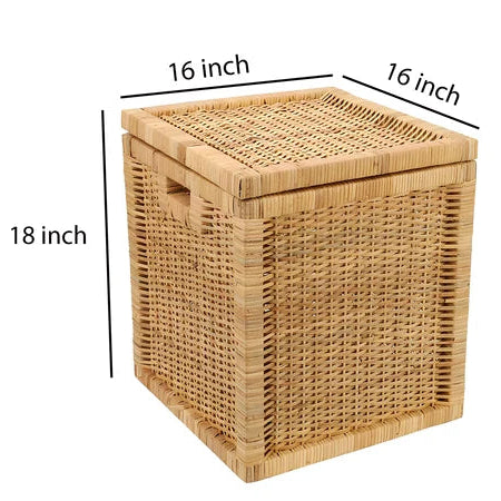 Diya Handwoven Water Hyacinth Laundry Hamper with Lid
