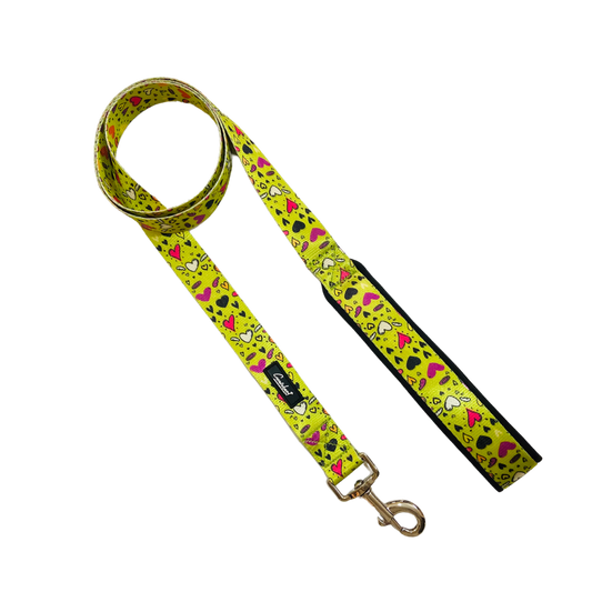 Printed Dog & Cat Leash Yellow