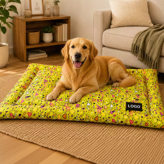 Premium Printed Dog Mat Hearts