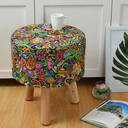 Doodle Art Ottoman Pouffe Stool