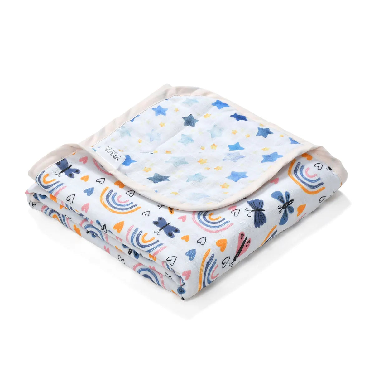 Dragonfly 6-Layer Reversible Muslin Blanket