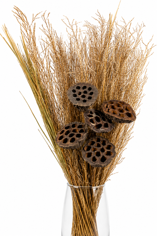 Dried Lotus Pod & Reed Grass Bouquet