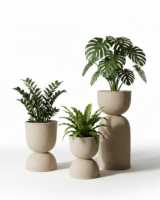 Drum Rustic Fiberglass Planter