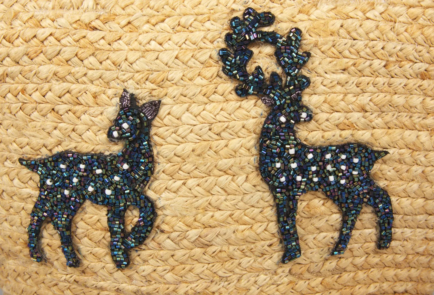 Eco-Chic Jute Handbag with Vibrant Beadwork