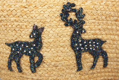 Eco-Chic Jute Handbag with Vibrant Beadwork