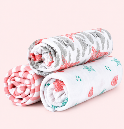 Abracadabra Eiffel Tower Muslin Swaddles – Set of 3