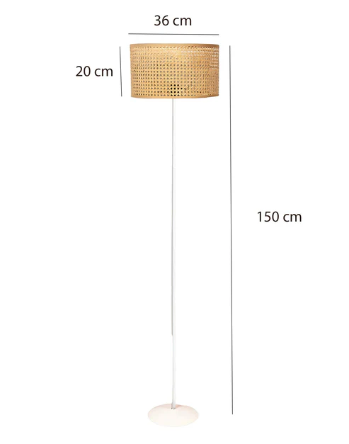 Elara Handcrafted Rattan Cane Floor Lamp