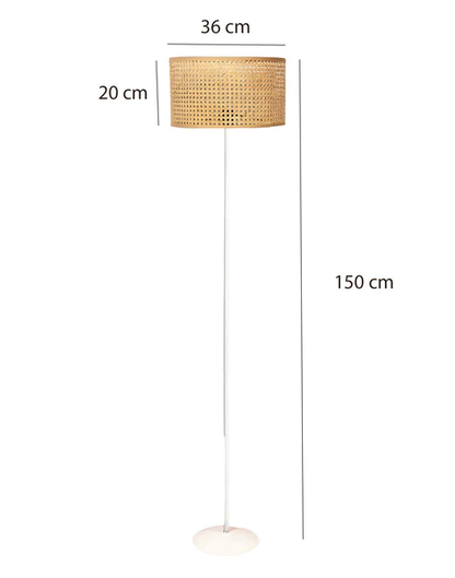 Elara Handcrafted Rattan Cane Floor Lamp