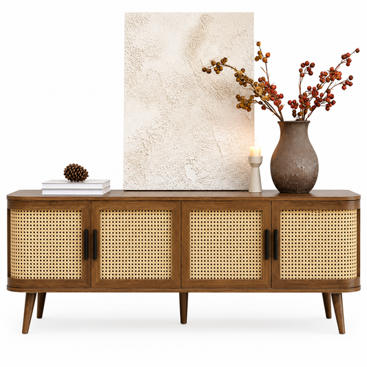 Elayaa Handcrafted Mango Wood TV Unit for Living Room