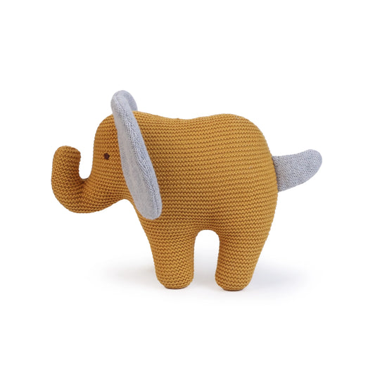 Eli the Elephant Knitted Toy - Yellow