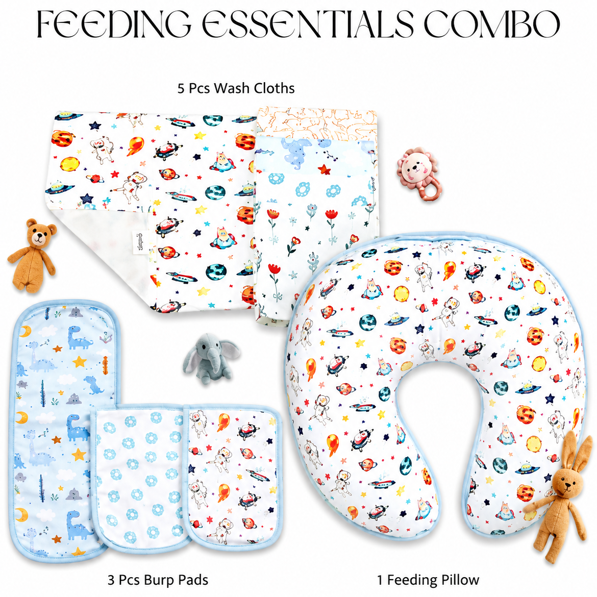Sovana 9-Piece Feeding Essentials Set for Kids - Galaxy