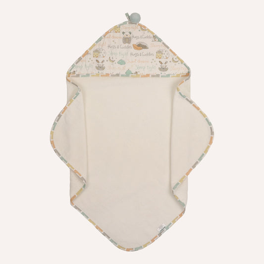 Hooded Towel with 2 Face Washers - Sleepy Friends
