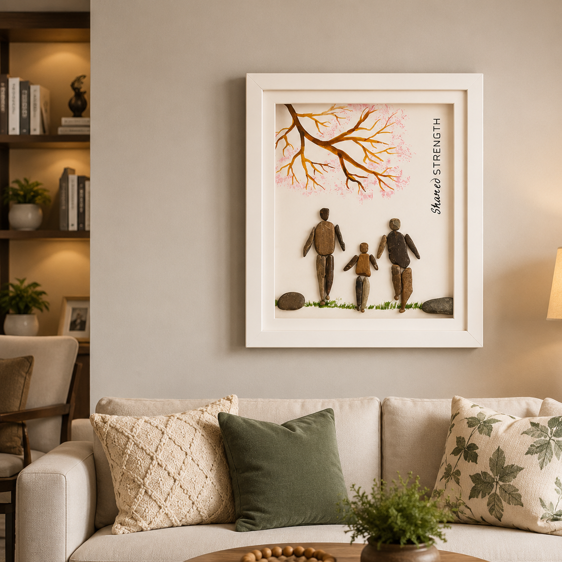 Family Pebble Art Frame
