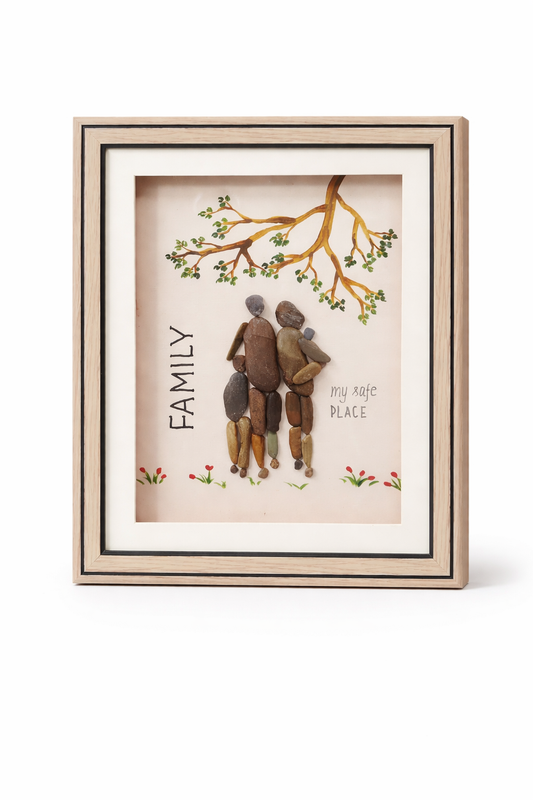 "Shared Strength" Pebble Art Frame