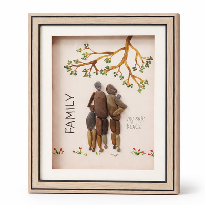 "Shared Strength" Pebble Art Frame
