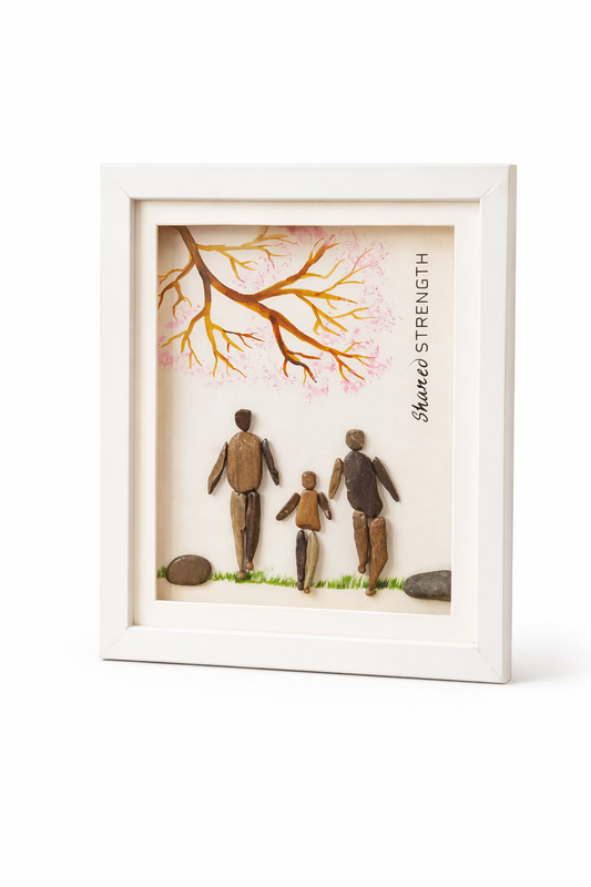 "Family" Pebble Art Frame