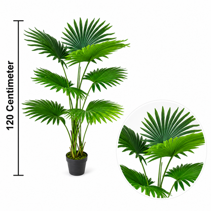 Artificial Fan Palm Plant - 47″ Tropical Faux Tree