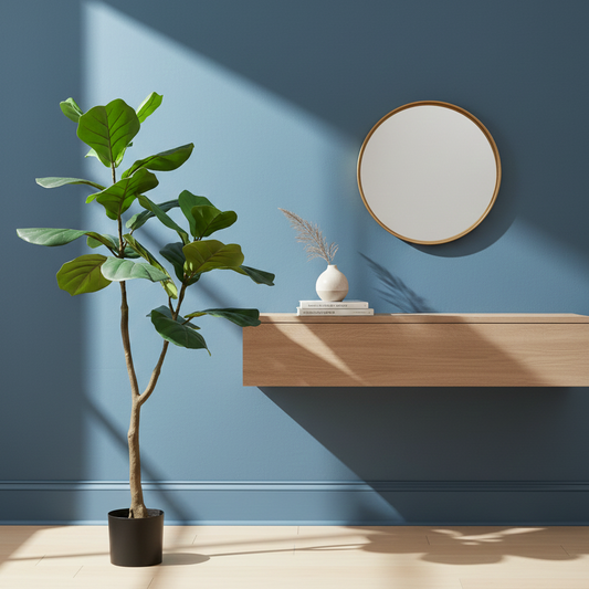 Fiddle Leaf Fig Faux Plant – 47 Inches Realistic Indoor Tree