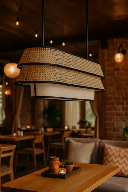Fletcher Handcrafted Cane Linear Chandelier