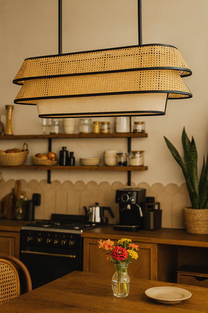 Fletcher Handcrafted Cane Linear Chandelier
