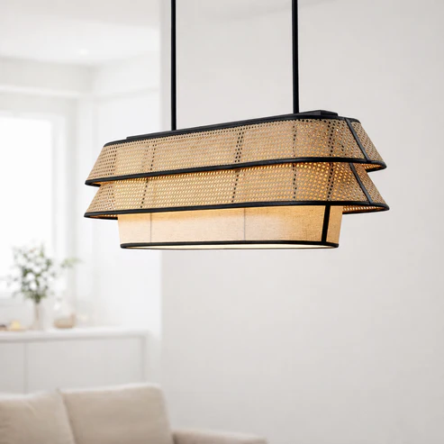Fletcher Handcrafted Cane Linear Chandelier